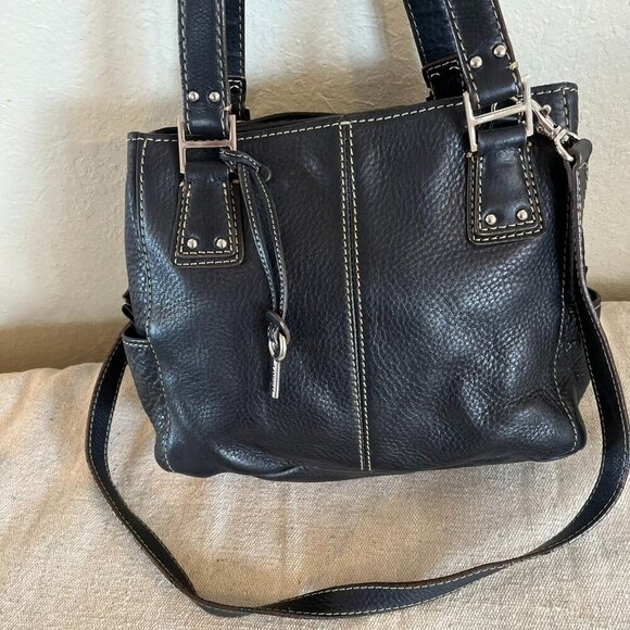 Fossil Black Leather Boho Bohemian Hippie Festival Shoulder/Hand Bag - Picture 1 of 15